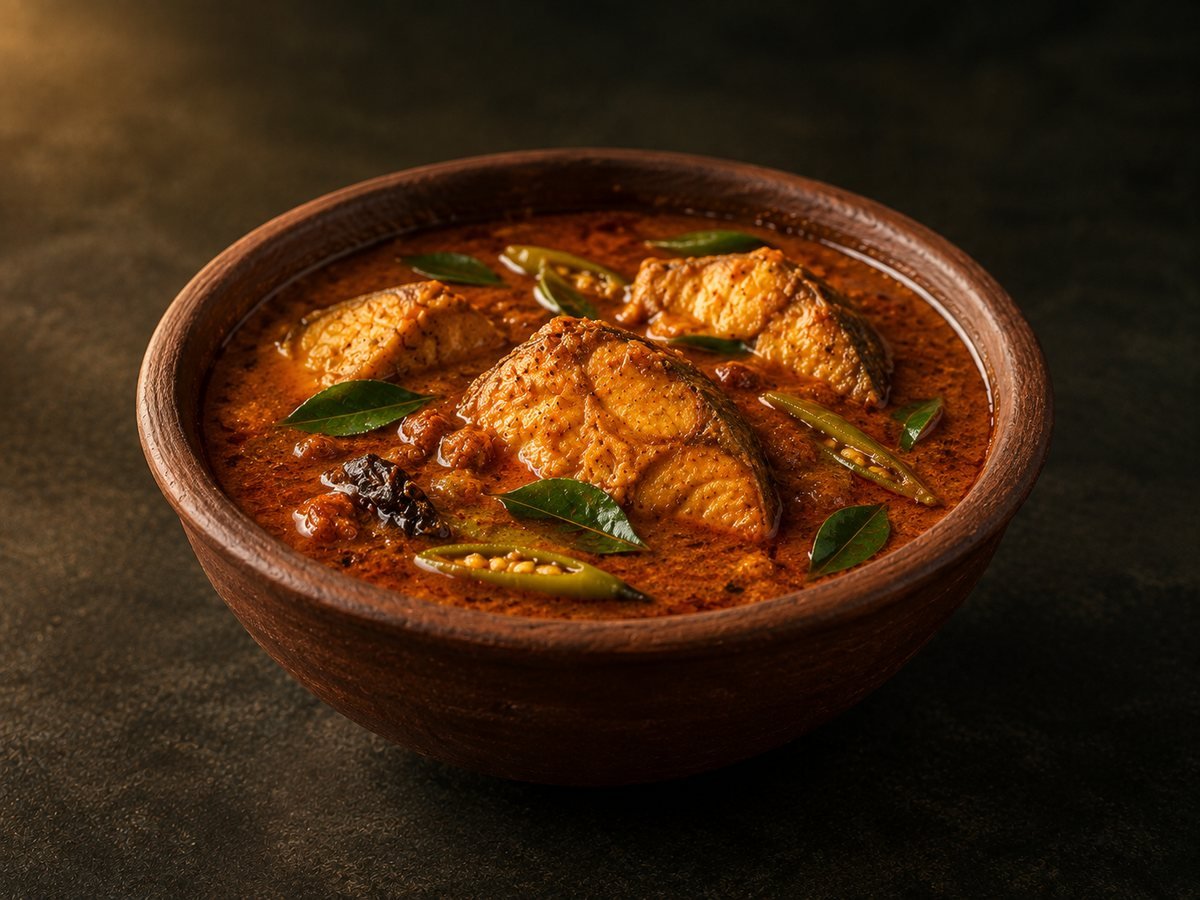 Alleppey Fish Curry — kingfish in tangy coconut gravy